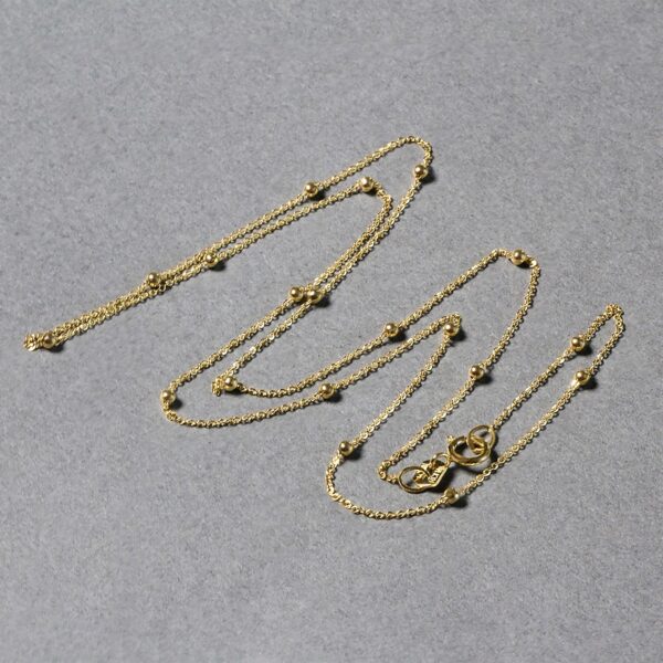 Bead Links Saturn Chain in 14k Yellow Gold (1.80 mm) - alternate view 3
