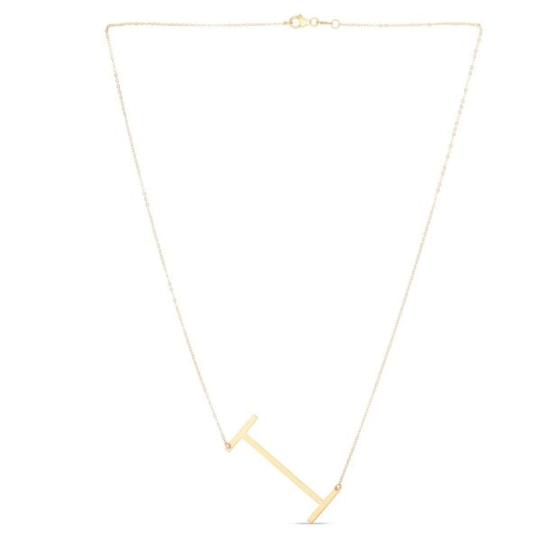 14K Yellow Gold Yours Truly Large Initial I Necklace - alternate view 2