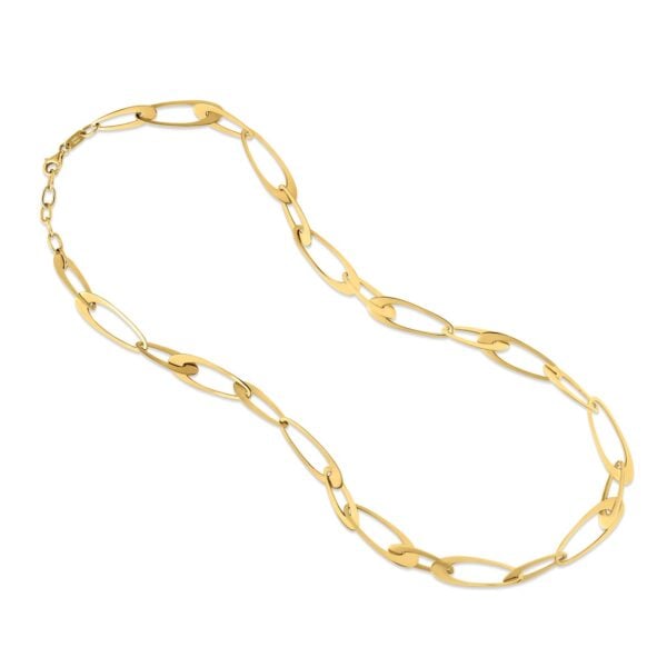14K Yellow Gold Italian Oval Links Necklace - alternate view 2