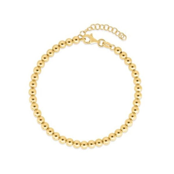 14k Yellow Gold Bead Chain Necklace(4mm) - alternate view 2
