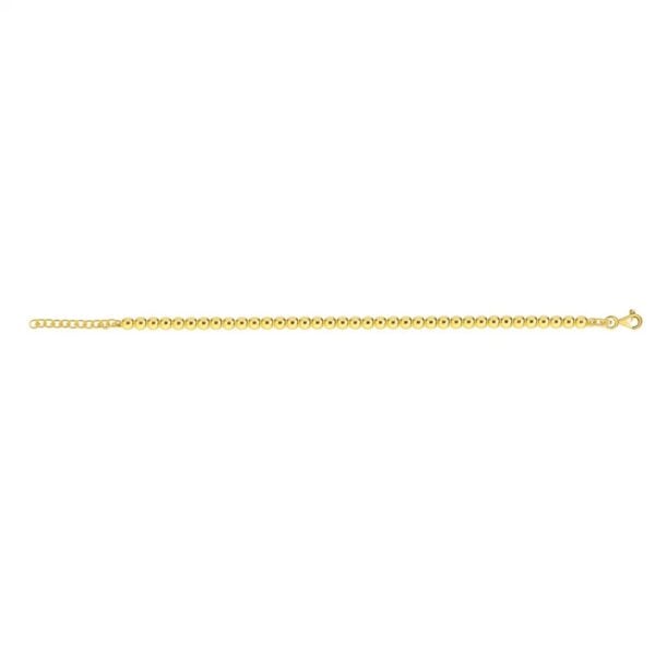 14k Yellow Gold Bead Chain Necklace(4mm) - alternate view 3