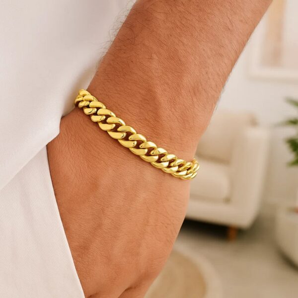 14k Yellow Gold Classic Miami Cuban Bracelet (10.10 mm) - alternate view 5