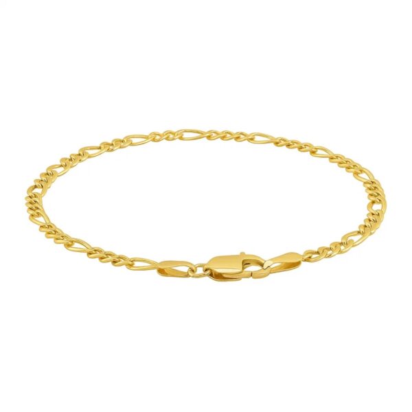 10k Yellow Gold Link Figaro Bracelet (2.60 mm) - alternate view 2