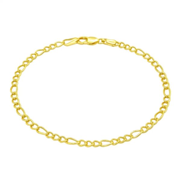 10k Yellow Gold Link Figaro Bracelet (2.60 mm) - alternate view 3