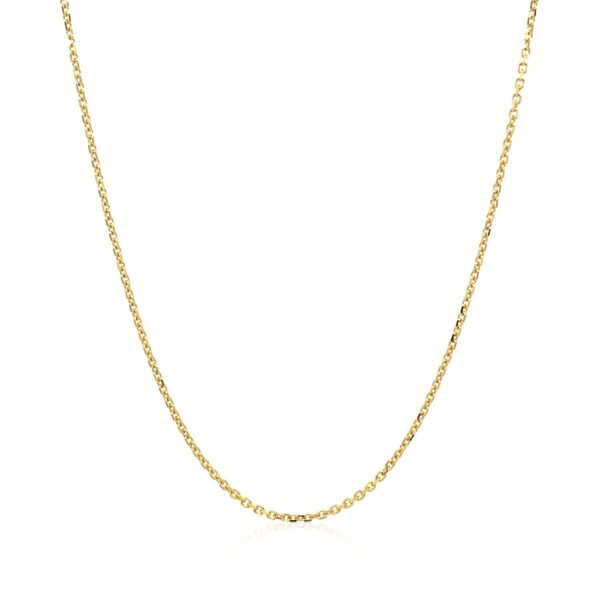 18k Yellow Gold Diamond Cut Cable Link Chain (1.10 mm) - alternate view 2