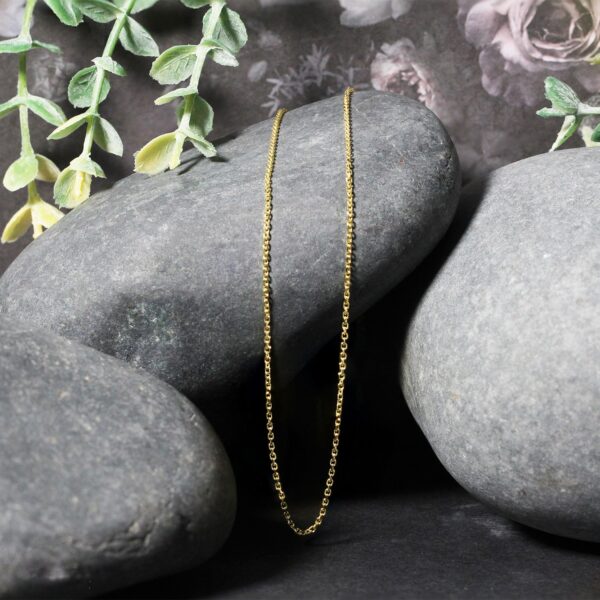 18k Yellow Gold Diamond Cut Cable Link Chain (1.10 mm) - alternate view 4