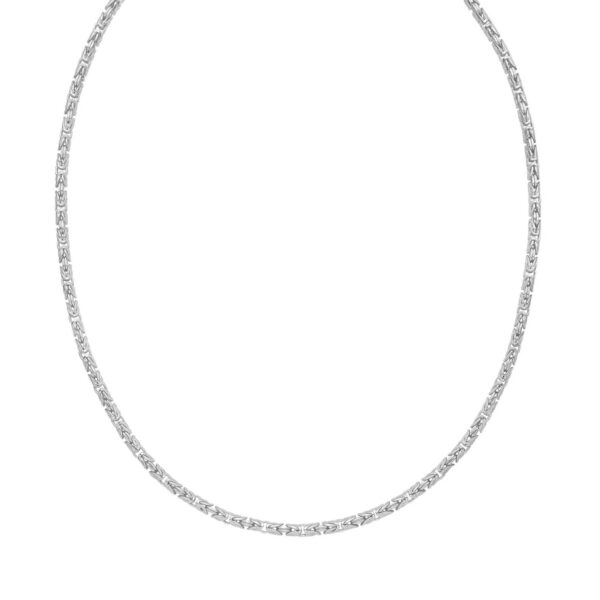 Sterling Silver Rhodium Plated Solid Round Byzantine Chain (3.20 mm) - alternate view 2