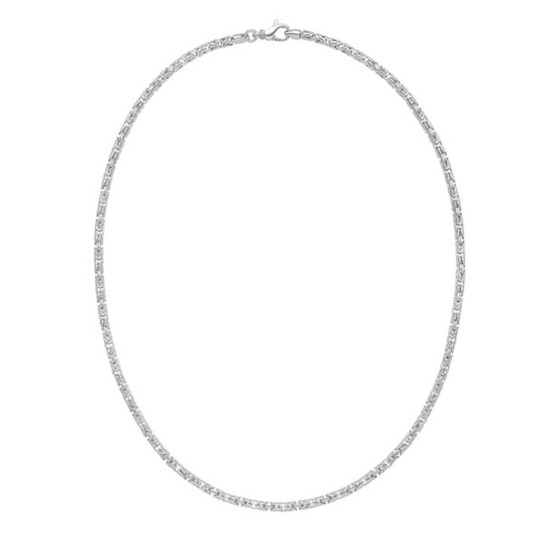 Sterling Silver Rhodium Plated Solid Round Byzantine Chain (3.20 mm) - alternate view 3