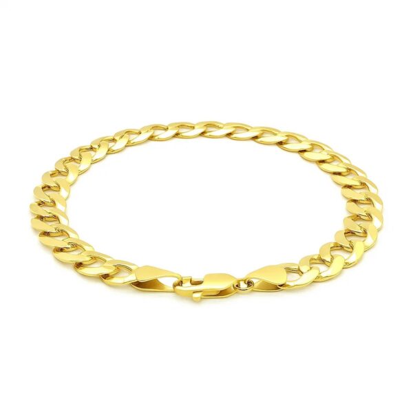 10k Yellow Gold Curb Bracelet (8.20 mm) - alternate view 2