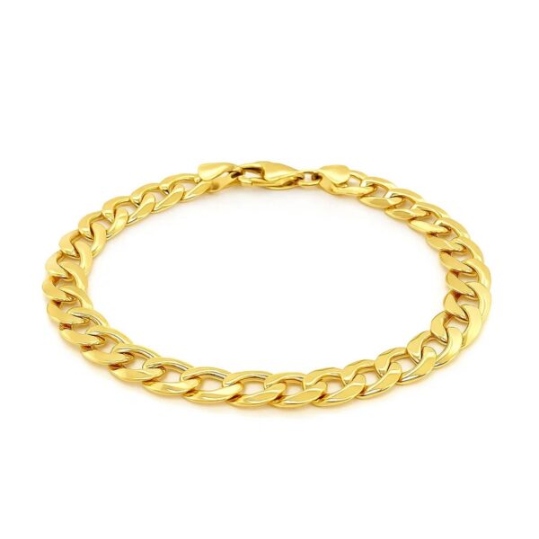 10k Yellow Gold Curb Bracelet (8.20 mm) - alternate view 3