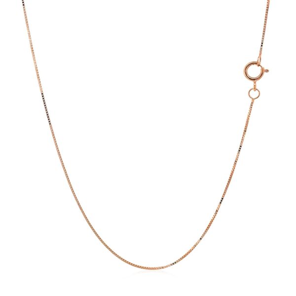 10k Rose Gold Classic Box Chain (0.45 mm) - alternate view 3