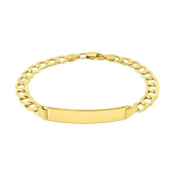 14k Yellow Gold 8 1/2 inch Mens Curb Chain ID Bracelet (8.30 mm) - alternate view 2