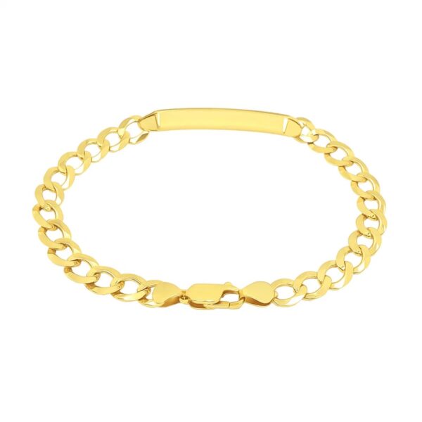 14k Yellow Gold 8 1/2 inch Mens Curb Chain ID Bracelet (8.30 mm) - alternate view 3