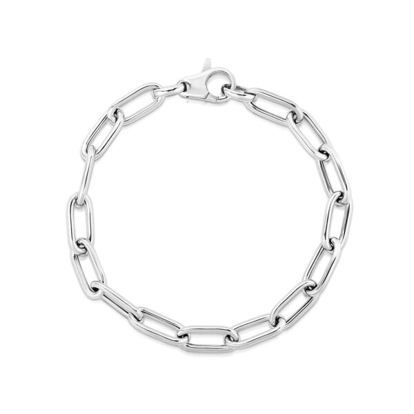 Sterling Silver Wide Paperclip Chain Bracelet (6.50 mm) - alternate view 2