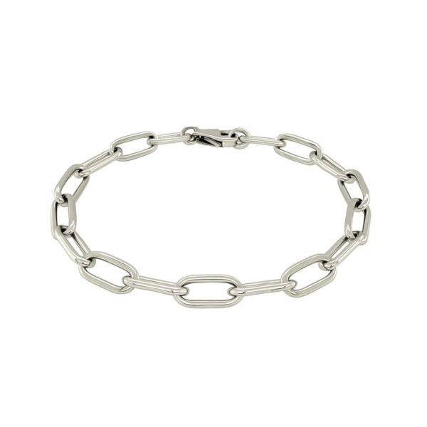 Sterling Silver Wide Paperclip Chain Bracelet (6.50 mm) - alternate view 4