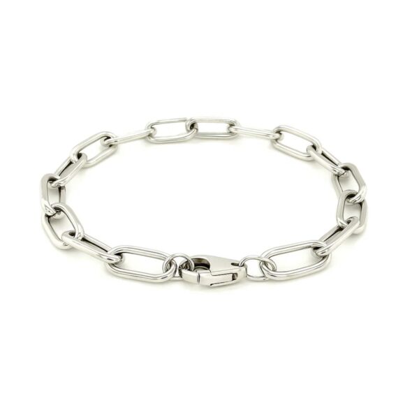 Sterling Silver Wide Paperclip Chain Bracelet (6.50 mm) - alternate view 5