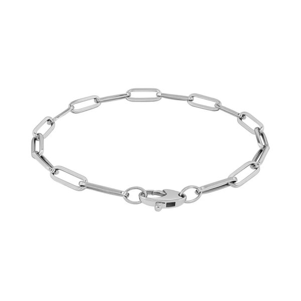14K White Gold Bold Paperclip Chain Bracelet (4.20 mm) - alternate view 2