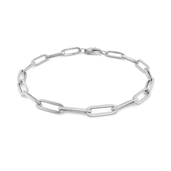 14K White Gold Bold Paperclip Chain Bracelet (4.20 mm) - alternate view 3