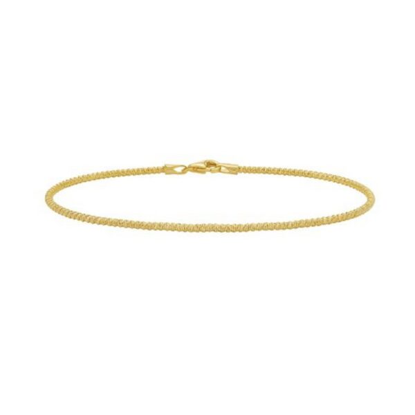 14K Yellow Gold Diamond Cut Sparkle Spring Bracelet (1.70 mm) - alternate view 2