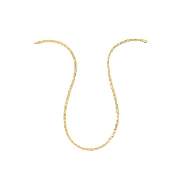14k Yellow Gold Braided Herringbone Chain (3.20 mm) - alternate view 2