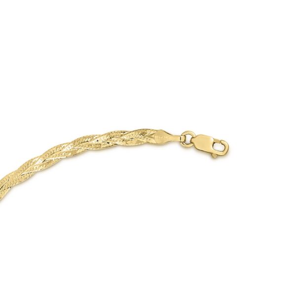 14k Yellow Gold Braided Herringbone Chain (3.20 mm) - alternate view 4