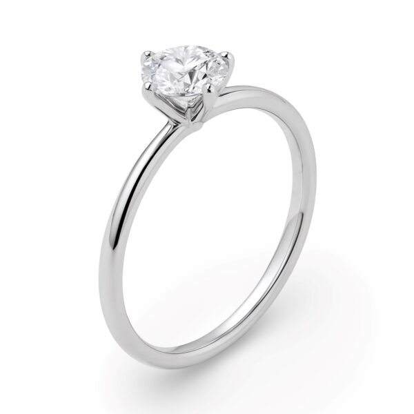 1 Carat Round Lab Grown IGI G/VS1 Diamond Solitaire Ring in 10K White Gold - alternate view 2