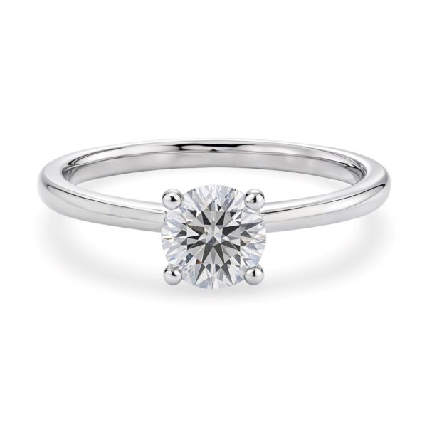 1 Carat Round Lab Grown IGI G/VS1 Diamond Solitaire Ring in 10K White Gold - alternate view 3