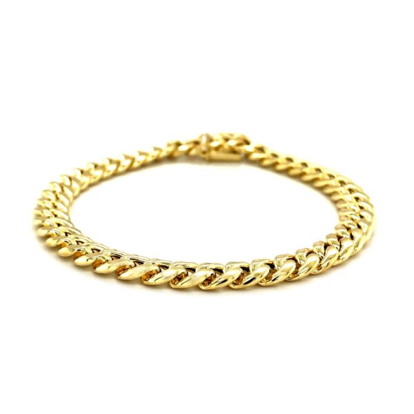 14k Yellow Gold Semi Solid Miami Cuban Bracelet (7.20 mm) - alternate view 2