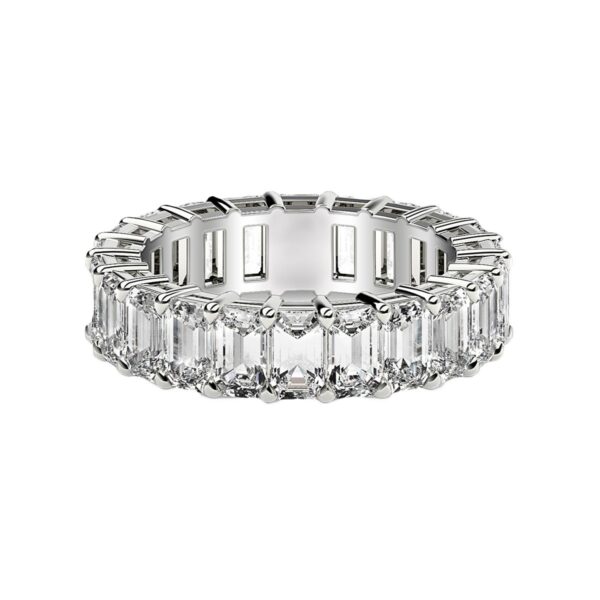 Emerald Cut Lab Grown Diamond Eternity Ring in 14k White Gold (2 cttw FG/VS2) - F-G - alternate view 2