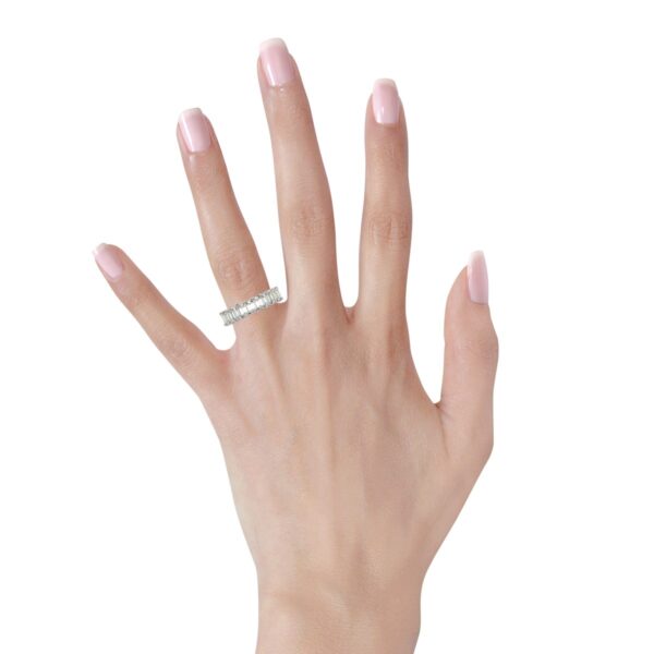Emerald Cut Lab Grown Diamond Eternity Ring in 14k White Gold (2 cttw FG/VS2) - F-G - alternate view 5
