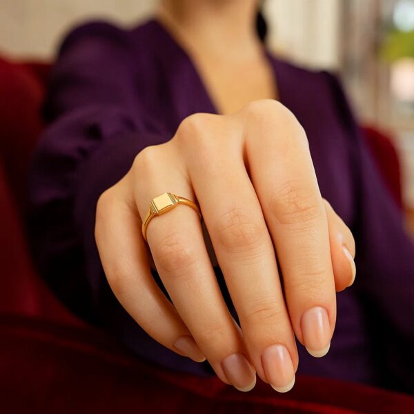 Mini Signet Ring in 14K Yellow Gold (2.00 mm) - alternate view 3