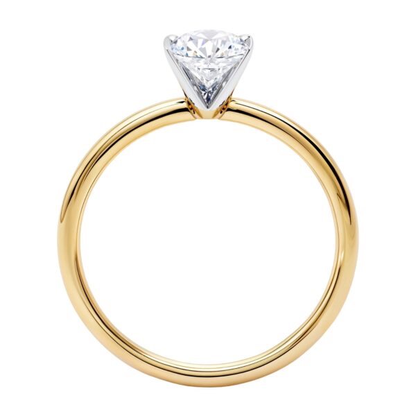 1 Carat Oval Lab Grown IGI G/VS1 Diamond Solitaire Ring in 10K Yellow Gold - alternate view 3