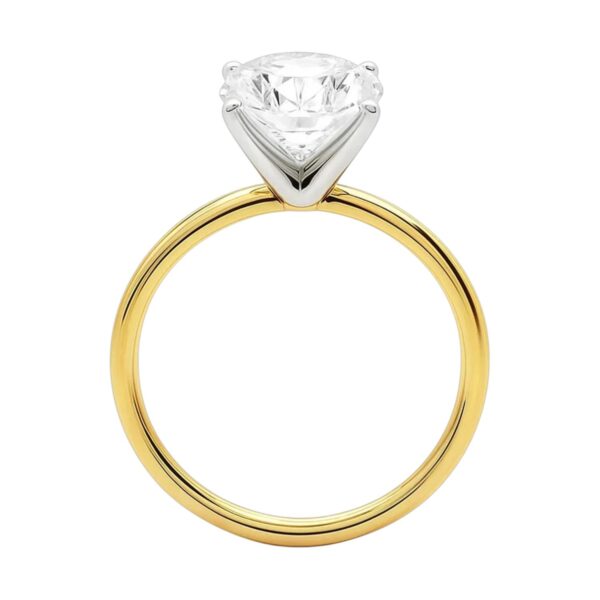 5 Carat Oval Lab Grown IGI G/VS1 Diamond Solitaire Ring in 10K Yellow Gold - alternate view 3