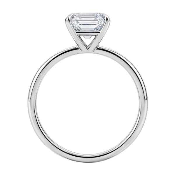 2 Carat Emerald Lab Grown IGI G/VS1 Diamond Solitaire Ring in 14K White Gold - alternate view 4