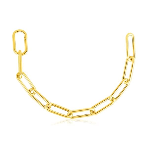14k Yellow Gold Rounded Paperclip Chain Necklace - alternate view 2