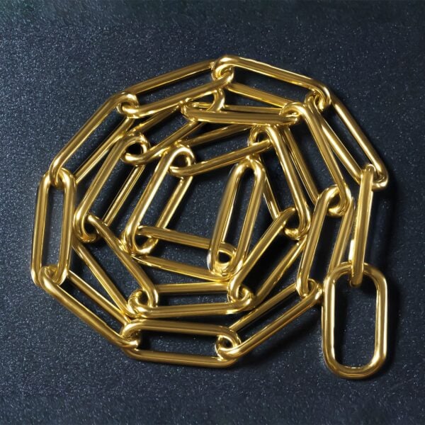 14k Yellow Gold Rounded Paperclip Chain Necklace - alternate view 5