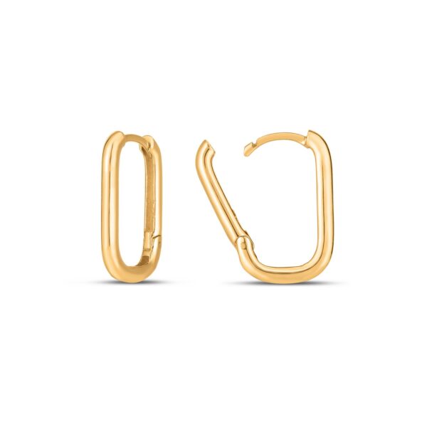 Paperclip Huggie Earring in 14K Yellow Gold - alternate view 2