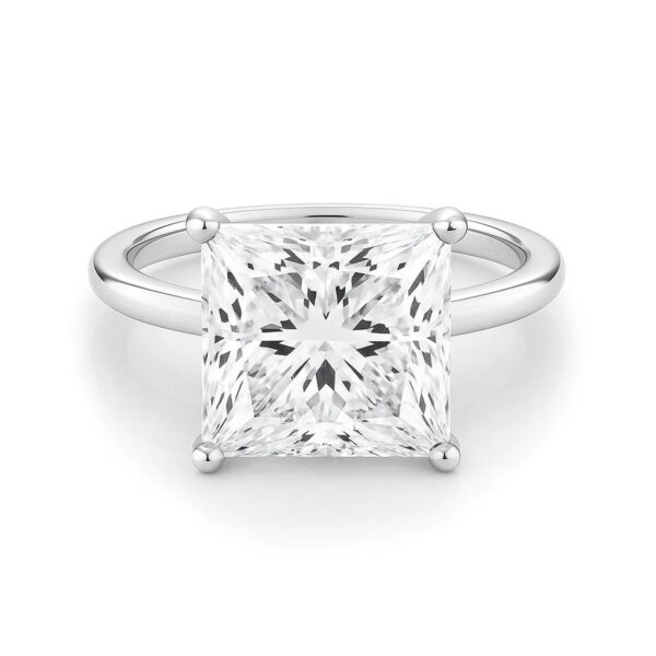 5 Carat Princess Lab Grown IGI G/VS1 Diamond Solitaire Ring in 10K White Gold - alternate view 3