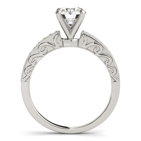 14k White Gold Antique Style Diamond Engagement Ring (1 1/8 cttw) - alternate view 2