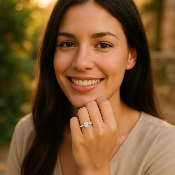 1 Carat Radiant Lab Grown IGI G/VS1 Diamond Solitaire Ring in 14K White Gold - alternate view 5