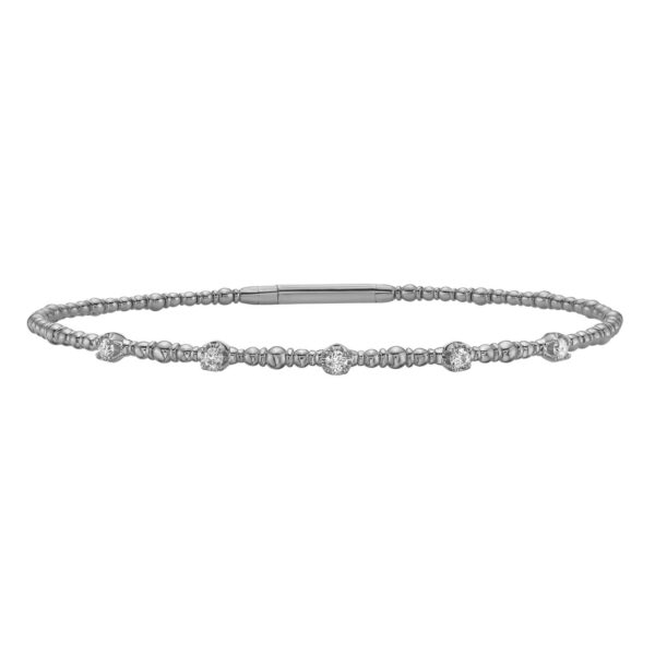 Classic 14K White Gold Beaded Bracelet - alternate view 2