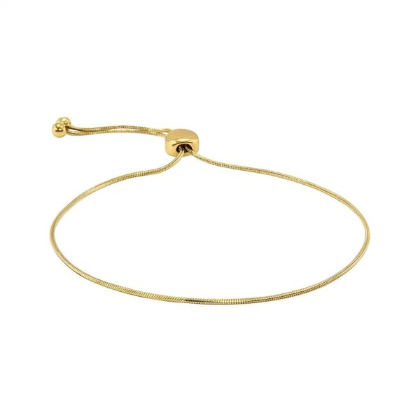14k Yellow Gold Adjustable Lariat Style Heart Motif Bracelet (1.00 mm) - alternate view 3