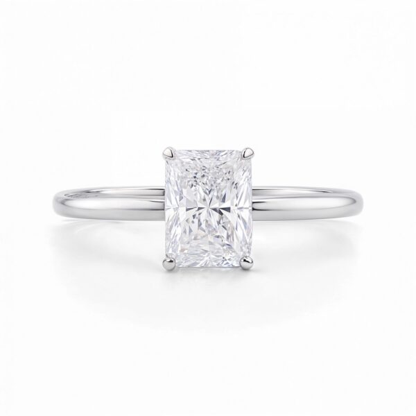 1 1/2 Carat Radiant Lab Grown IGI G/VS1 Diamond Solitaire Ring in 10K White Gold - alternate view 3