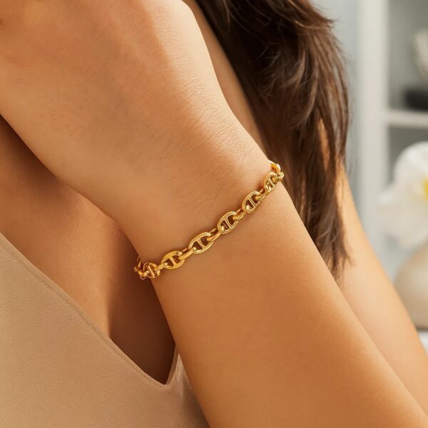 14k Yellow Gold High Polish Mariner Link Bracelet (5.40 mm) - alternate view 3