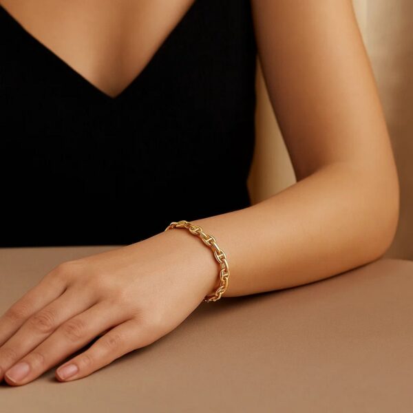 14k Yellow Gold High Polish Mariner Link Bracelet (5.40 mm) - alternate view 4