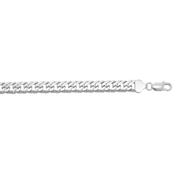 Sterling Silver Rhodium Plated Flat Miami Cuban Chain (9.30 mm) - alternate view 4