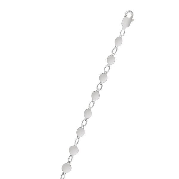 14k White Gold Necklace with Polished Circles - alternate view 2