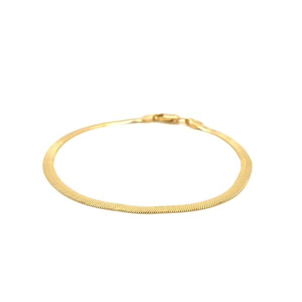 Imperial Herringbone Bracelet in 10k Yellow Gold (2.80 mm) - alternate view 2