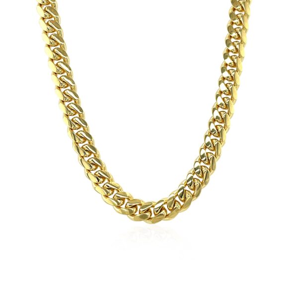 14k Yellow Gold Classic Miami Cuban Solid Chain (5.00 mm) - alternate view 2