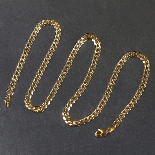 14k Two Tone Gold Pave Curb Chain (4.60 mm) - Two-Tone Gold - alternate view 3